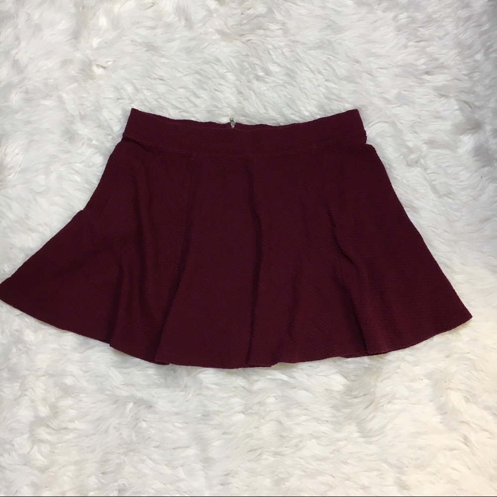 Burgundy skater skirt